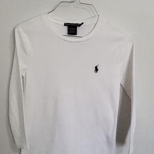 Ralph Lauren Sport-White,Royal Blue Logo.Small.3/4 Sleeves. Excellent co…